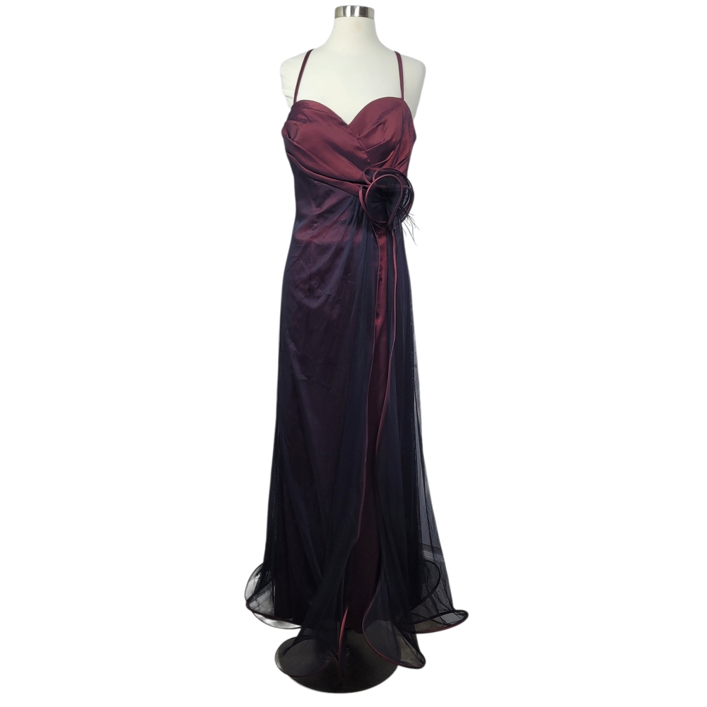 Montage by Mon Cheri Wine and Black Formal Evening Whimsigoth Dress Size 10